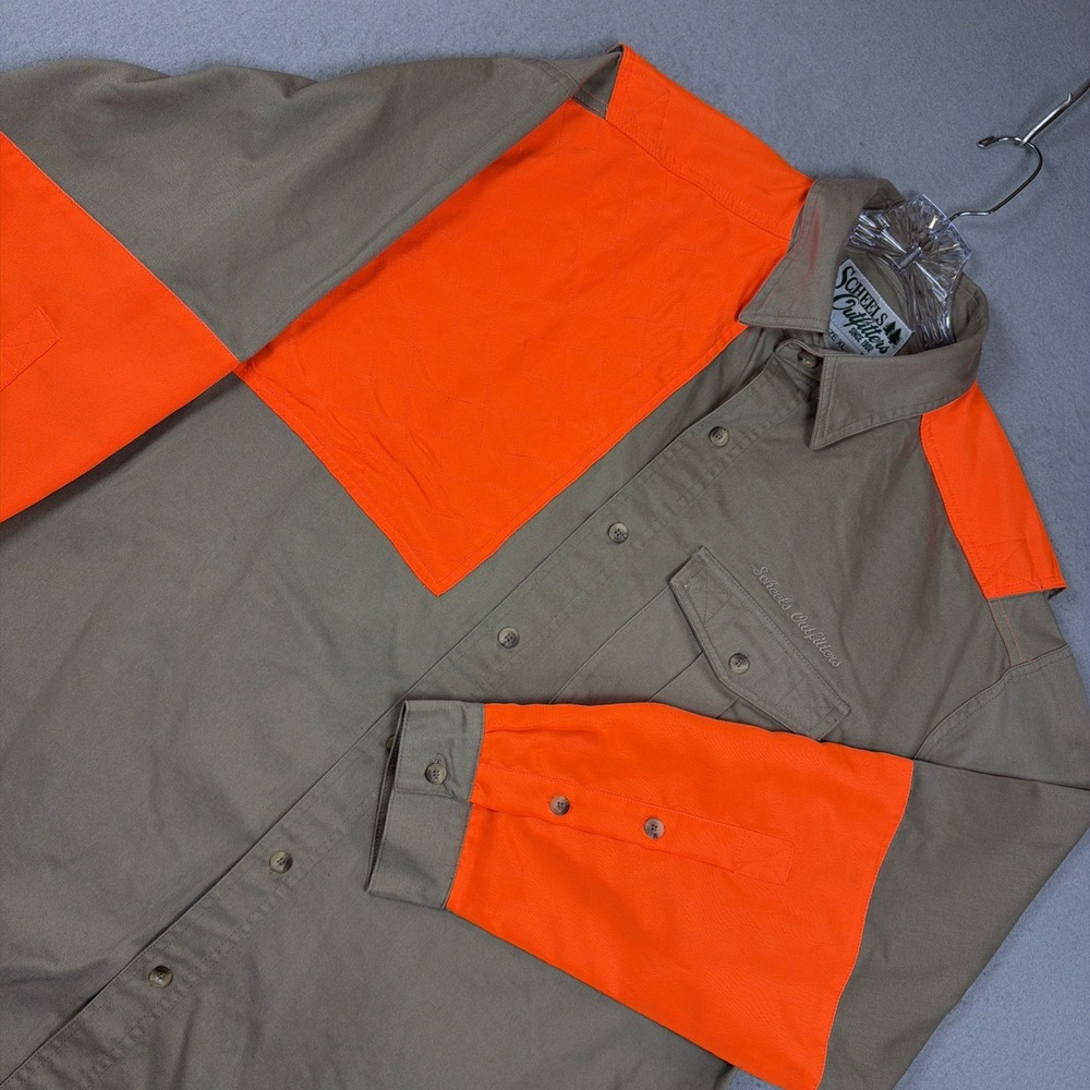 VTG Scheels Shirt Men XL Hunting Blaze Shooting RHT Padded Pheasant Upland